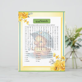 Lámina Juego de búsqueda de palabras de Baby Shower Cubbe