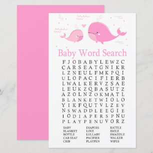 Lámina Juego de búsqueda de palabras de Baby Shower para