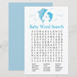 Lámina Juego de búsqueda de palabras de Baby Shower para