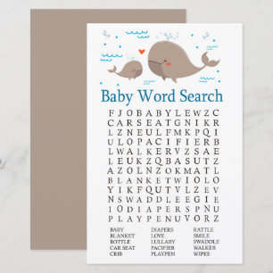 Lámina Juego de búsqueda de palabras de Baby Shower para
