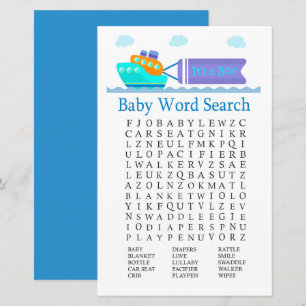 Lámina Juego de búsqueda de palabras de Baby Shower para