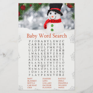Lámina Juego de búsqueda de palabras de Baby Shower para