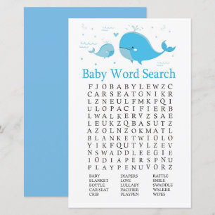 Lámina Juego de búsqueda de palabras de Baby Shower para