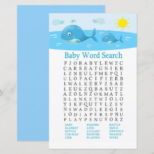 Lámina Juego de búsqueda de palabras de Baby Shower para