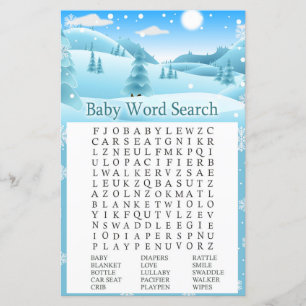 Lámina Juego de búsqueda de palabras de Baby Shower para