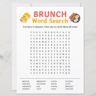 Lámina Juego de búsqueda de palabras de Brunch