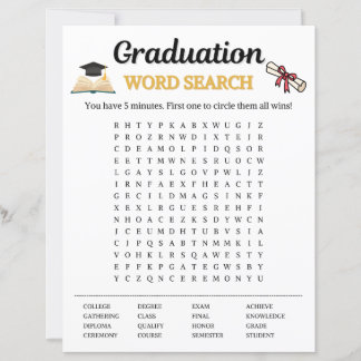 Lámina Juego de búsqueda de palabras de graduación