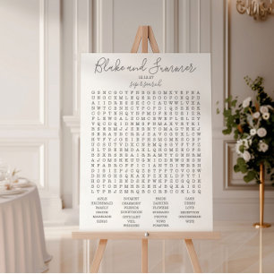 Lámina Juego de búsqueda de palabras de recepción de boda