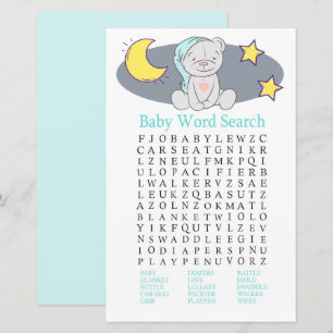 Lámina Juego de búsqueda de palabras de Teddy bear Baby S