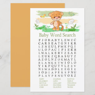 Lámina Juego de búsqueda de palabras para baby shower de 