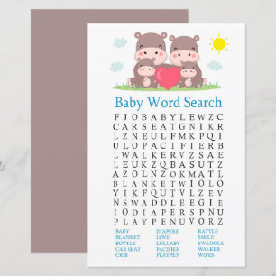 Lámina Juego de búsqueda de palabras para Baby Shower de