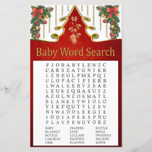 Lámina Juego de Búsqueda de Palabras para Baby Shower del