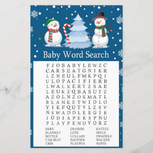 Lámina Juego de búsqueda de palabras para navidades Snowm