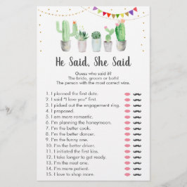 Lámina Juego de Cactus Fiesta de Oro Él Dijo Ella Dijo