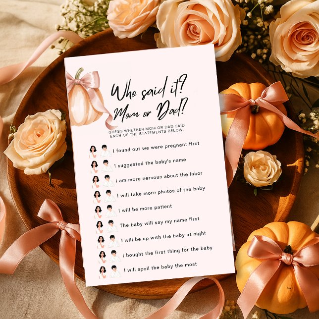 Lámina ¿Juego De Calabaza Baby Shower Quién Lo Dijo? ¿Mam (Subido por el creador)