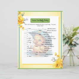 Lámina Juego de canto de bebé de Baby Shower de Cubber Du