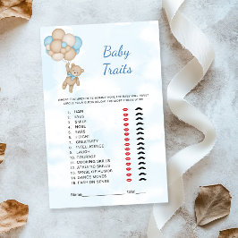 Lámina Juego de características de bebé de osito de peluc