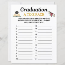 Juego de carrera de graduación de la A a la Z
