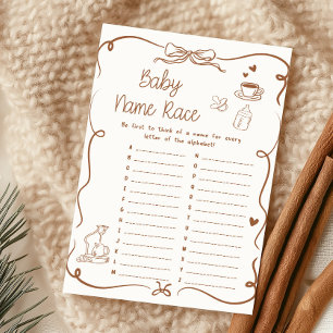 Lámina Juego de carrera de nombres de bebé Coffee Baby es