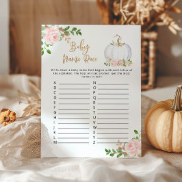 Lámina Juego de carreras de nombres de bebé de la calabaz