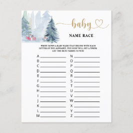 Lámina Juego de carreras de nombres de bebé en invierno