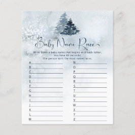 Lámina Juego de carreras de nombres de bebé en invierno