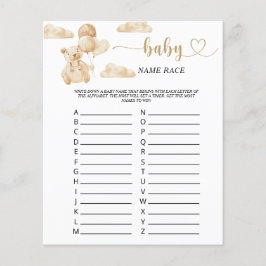 Lámina Juego de carreras del nombre del bebé