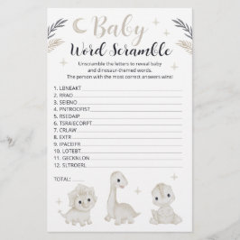 Lámina Juego de Cartas de Palabras Revueltas para Baby Sh