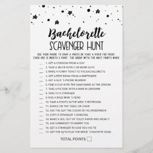 Lámina Juego de caza de scavenger de Bachelorette editabl