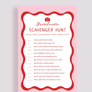Lámina Juego de caza de scavenger de Bachelorette Rojo Re