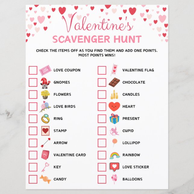 Lámina Juego de caza de scavenger el día de San Valentín (Anverso)