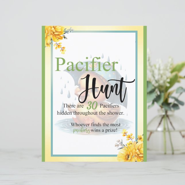 Lámina Juego de caza del pacificador de Baby Shower Cute  (Anverso de pie)