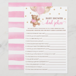Lámina Juego de Chistes de Baby Shower Dad Teddy Bear Pin