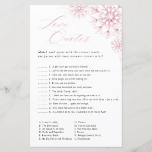 Lámina Juego de Citas de Amor Rosa Nieve en Amor Despedid