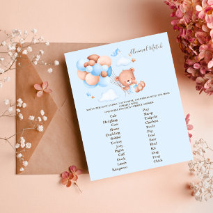 Lámina Juego de coincidencia de animales para baby shower
