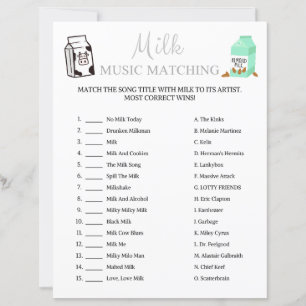 Lámina Juego de coincidencia de música de leche