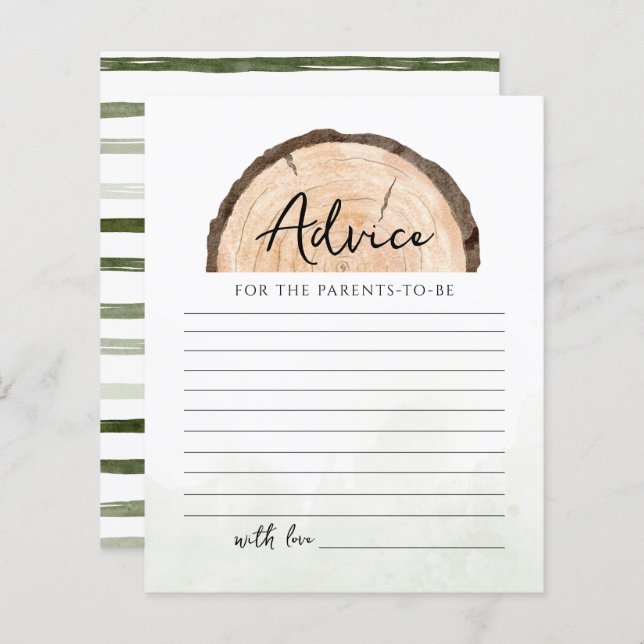 Lámina Juego de consejos de acuarela para bebés Woodland (Anverso / Reverso)