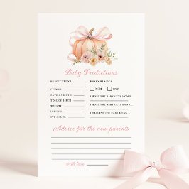 Lámina Juego de consejos de predicción de Baby Shower Bow