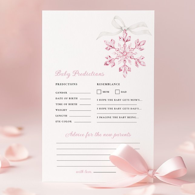 Lámina Juego de consejos de predicción de Baby Shower con (Subido por el creador)