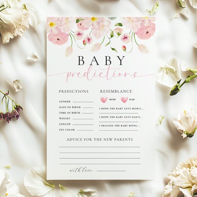 Lámina Juego de consejos de predicción de Baby Shower con (Subido por el creador)