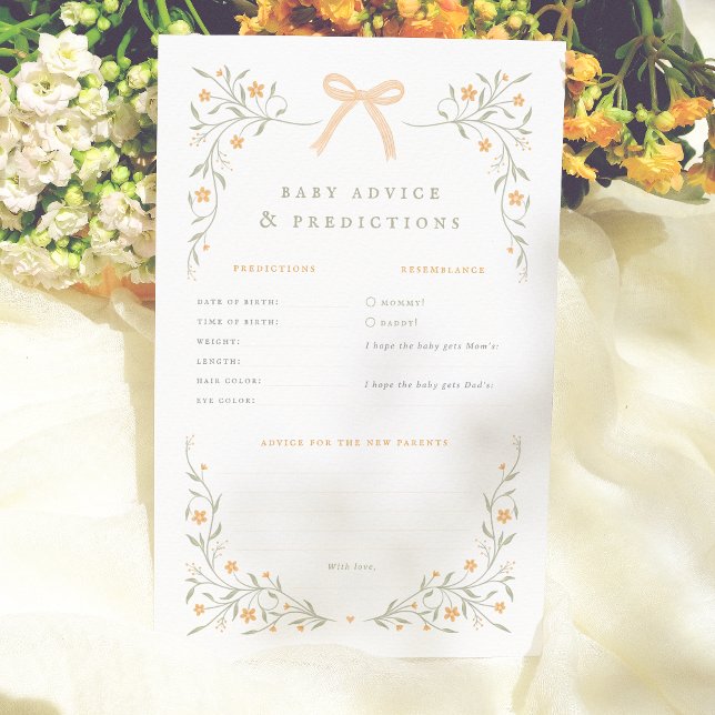 Lámina Juego de consejos de predicción de Baby Shower par (Subido por el creador)