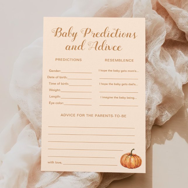 Lámina Juego de consejos de predicciones de Baby Shower p (Subido por el creador)