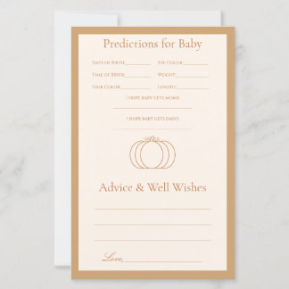Lámina Juego de consejos/predicciones para baby shower de