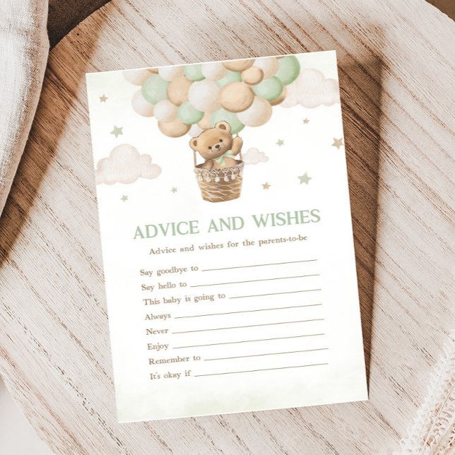 Lámina Juego de consejos y deseos de Baby Shower Bearly W (Bearly Wait Bear Baby Shower Game)