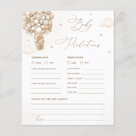 Lámina Juego de consejos y predicciones de Baby Shower de