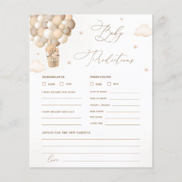 Lámina Juego de consejos y predicciones para Baby Shower