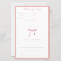 Lámina Juego de consejos y predicciones para baby shower 