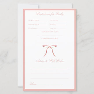 Lámina Juego de consejos y predicciones para baby shower 