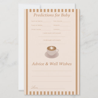 Lámina Juego de consejos y predicciones para baby shower 