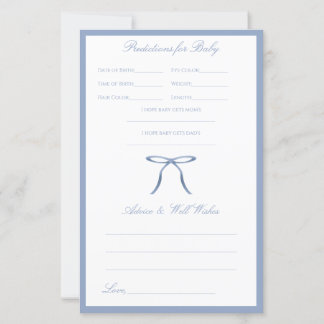 Lámina Juego de consejos y predicciones para baby shower 